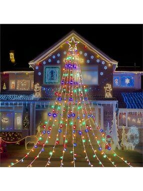 Christmas Decorations Star String Lights, 320 LED 11.5 ft Waterfall Tree Lights